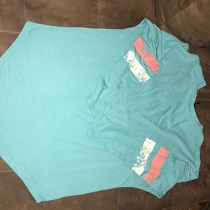 Long sleeve blue turq shirt